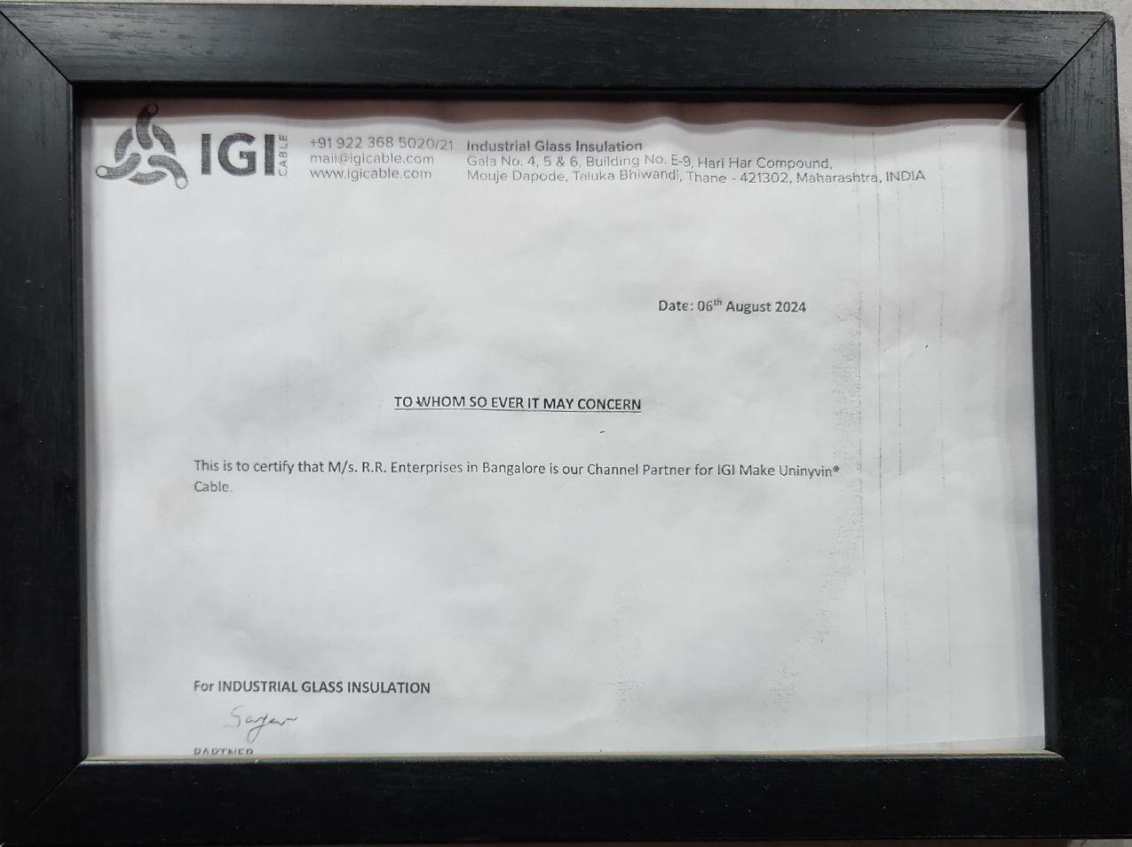 Certificate